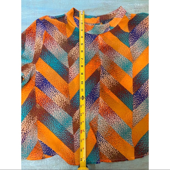 ASTR the Label Colorful Split Back Sheer Top (M) - Picture 10 of 12